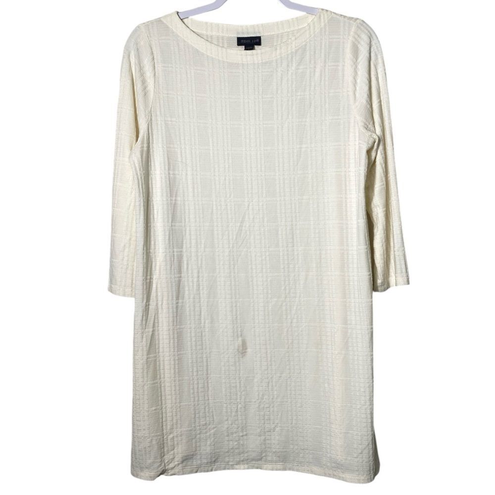 J.Jill Wearever Collection 3/4 Sleeve Ivory Tunic Blouse Women's Size Small